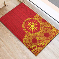 Vergina Sun Macedonia Rubber Doormat Greek Pattern Red - Wonder Print Shop