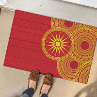 Vergina Sun Macedonia Rubber Doormat Greek Pattern Red - Wonder Print Shop