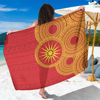 Vergina Sun Macedonia Sarong Greek Pattern Red - Wonder Print Shop