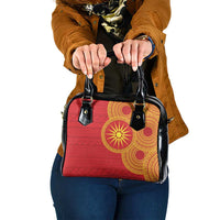 Vergina Sun Macedonia Shoulder Handbag Greek Pattern Red - Wonder Print Shop