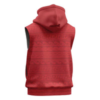Vergina Sun Macedonia Sleeveless Hoodie Greek Pattern Red - Wonder Print Shop