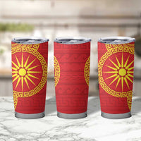Vergina Sun Macedonia Tumbler Cup Greek Pattern Red - Wonder Print Shop