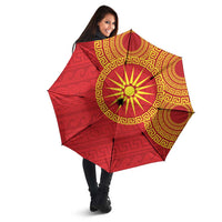 Vergina Sun Macedonia Umbrella Greek Pattern Red - Wonder Print Shop