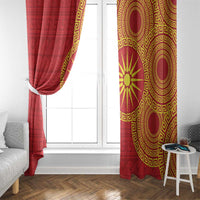 Vergina Sun Macedonia Window Curtain Greek Pattern Red - Wonder Print Shop