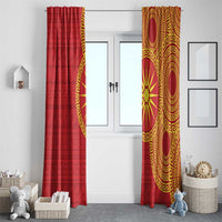 Vergina Sun Macedonia Window Curtain Greek Pattern Red - Wonder Print Shop