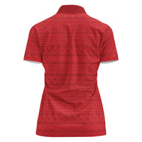 Vergina Sun Macedonia Women Polo Shirt Greek Pattern Red - Wonder Print Shop