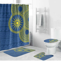 Vergina Sun Macedonia Bathroom Set Greek Pattern Blue - Wonder Print Shop