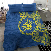 Vergina Sun Macedonia Bedding Set Greek Pattern Blue - Wonder Print Shop