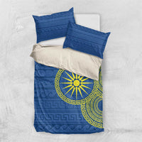 Vergina Sun Macedonia Bedding Set Greek Pattern Blue - Wonder Print Shop
