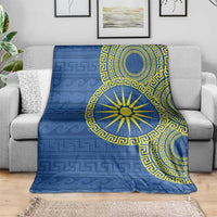 Vergina Sun Macedonia Blanket Greek Pattern Blue - Wonder Print Shop