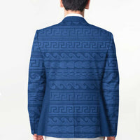 Vergina Sun Macedonia Blazer Greek Pattern Blue - Wonder Print Shop