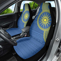 Vergina Sun Macedonia Car Seat Cover Greek Pattern Blue - Wonder Print Shop