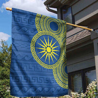 Vergina Sun Macedonia Garden Flag Greek Pattern Blue - Wonder Print Shop