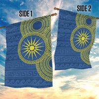 Vergina Sun Macedonia Garden Flag Greek Pattern Blue - Wonder Print Shop