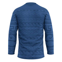 Vergina Sun Macedonia Hockey Jersey Greek Pattern Blue - Wonder Print Shop