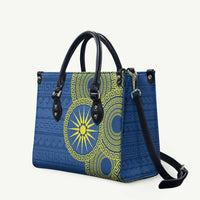 Vergina Sun Macedonia Leather Bag Greek Pattern Blue - Wonder Print Shop