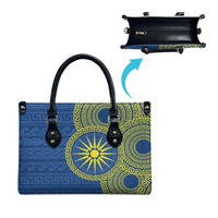 Vergina Sun Macedonia Leather Bag Greek Pattern Blue - Wonder Print Shop