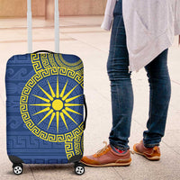 Vergina Sun Macedonia Luggage Cover Greek Pattern Blue - Wonder Print Shop