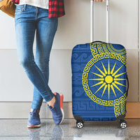 Vergina Sun Macedonia Luggage Cover Greek Pattern Blue - Wonder Print Shop