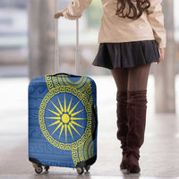 Vergina Sun Macedonia Luggage Cover Greek Pattern Blue - Wonder Print Shop