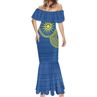 Vergina Sun Macedonia Mermaid Dress Greek Pattern Blue - Wonder Print Shop