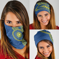 Vergina Sun Macedonia Neck Gaiter Greek Pattern Blue - Wonder Print Shop