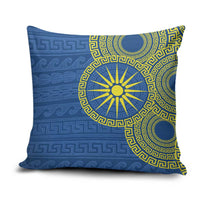 Vergina Sun Macedonia Pillow Cover Greek Pattern Blue - Wonder Print Shop