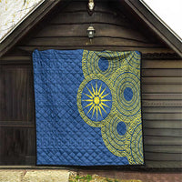 Vergina Sun Macedonia Quilt Greek Pattern Blue - Wonder Print Shop