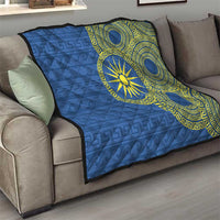 Vergina Sun Macedonia Quilt Greek Pattern Blue - Wonder Print Shop