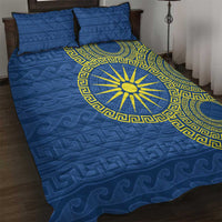 Vergina Sun Macedonia Quilt Bed Set Greek Pattern Blue - Wonder Print Shop