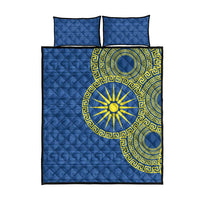 Vergina Sun Macedonia Quilt Bed Set Greek Pattern Blue - Wonder Print Shop