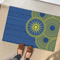 Vergina Sun Macedonia Rubber Doormat Greek Pattern Blue - Wonder Print Shop