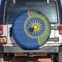 Vergina Sun Macedonia Spare Tire Cover Greek Pattern Blue - Wonder Print Shop