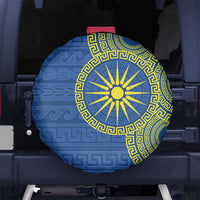 Vergina Sun Macedonia Spare Tire Cover Greek Pattern Blue - Wonder Print Shop