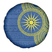 Vergina Sun Macedonia Spare Tire Cover Greek Pattern Blue - Wonder Print Shop