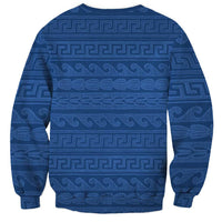 Vergina Sun Macedonia Sweatshirt Greek Pattern Blue - Wonder Print Shop