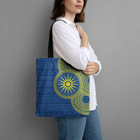 Vergina Sun Macedonia Tote Bag Greek Pattern Blue - Wonder Print Shop