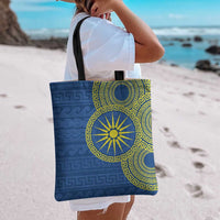 Vergina Sun Macedonia Tote Bag Greek Pattern Blue - Wonder Print Shop