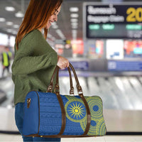 Vergina Sun Macedonia Travel Bag Greek Pattern Blue - Wonder Print Shop