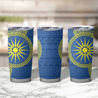 Vergina Sun Macedonia Tumbler Cup Greek Pattern Blue - Wonder Print Shop