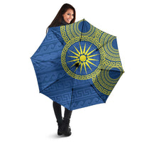 Vergina Sun Macedonia Umbrella Greek Pattern Blue - Wonder Print Shop