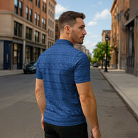 Vergina Sun Macedonia Zipper Polo Shirt Greek Pattern Blue - Wonder Print Shop
