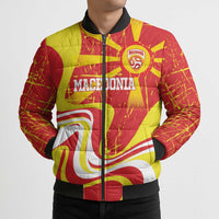 Macedonia Football Custom Bomber Puffer Jacket Go Risovi Grunge Style - Wonder Print Shop
