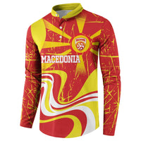 Macedonia Football Custom Button Sweatshirt Go Risovi Grunge Style - Wonder Print Shop