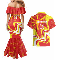 Macedonia Football Custom Couples Matching Mermaid Dress and Hawaiian Shirt Go Risovi Grunge Style - Wonder Print Shop