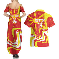 Macedonia Football Custom Couples Matching Summer Maxi Dress and Hawaiian Shirt Go Risovi Grunge Style - Wonder Print Shop