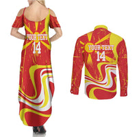 Macedonia Football Custom Couples Matching Summer Maxi Dress and Long Sleeve Button Shirt Go Risovi Grunge Style - Wonder Print Shop