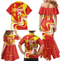 Macedonia Football Custom Family Matching Mermaid Dress and Hawaiian Shirt Go Risovi Grunge Style - Wonder Print Shop