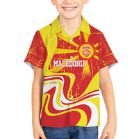 Macedonia Football Custom Family Matching Off Shoulder Maxi Dress and Hawaiian Shirt Go Risovi Grunge Style - Wonder Print Shop