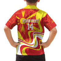 Macedonia Football Custom Family Matching Short Sleeve Bodycon Dress and Hawaiian Shirt Go Risovi Grunge Style - Wonder Print Shop